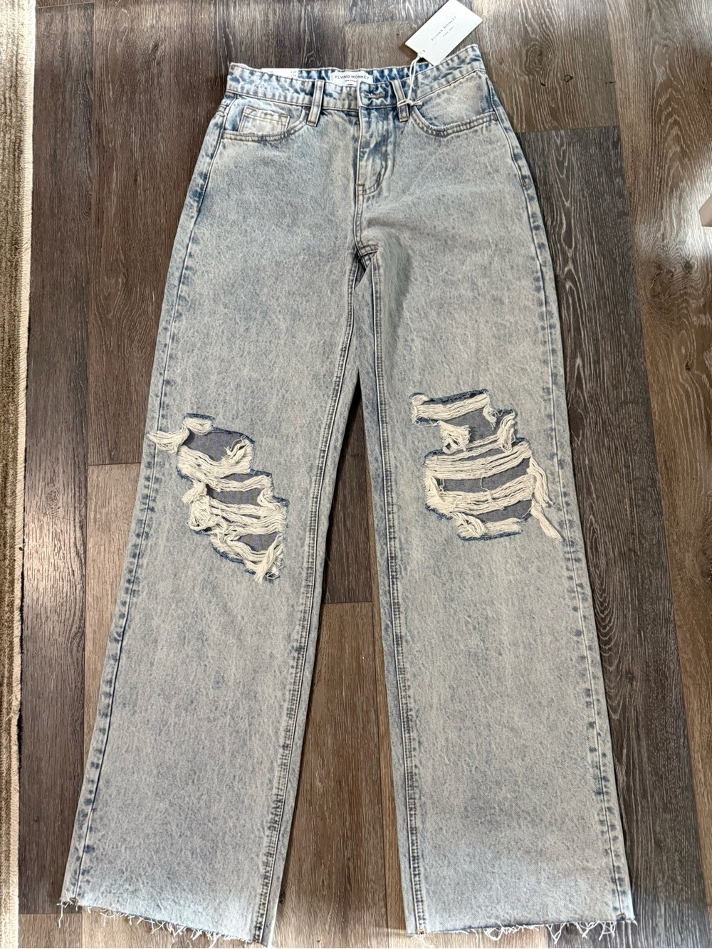 NWT flying monkey wide leg ripped jeans